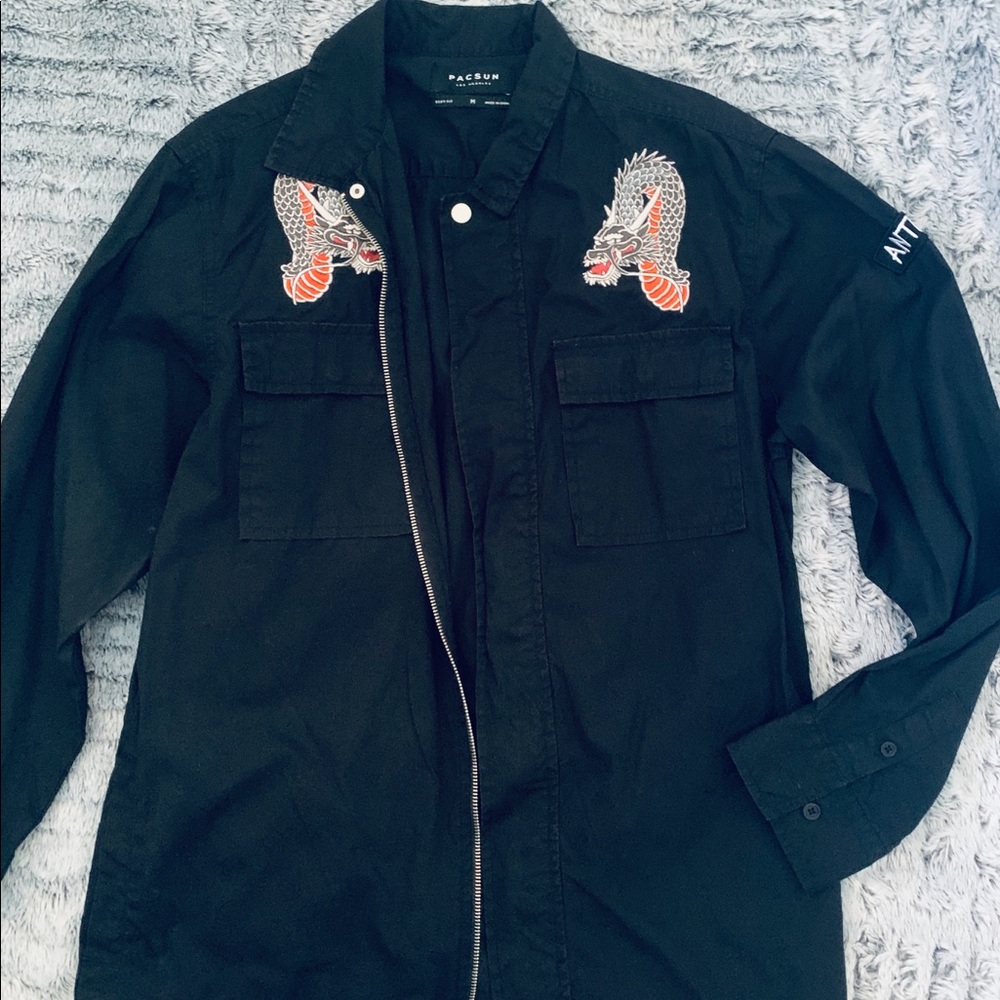 Men’s Black Pacsun Zip-up Jacket/long sleeve M